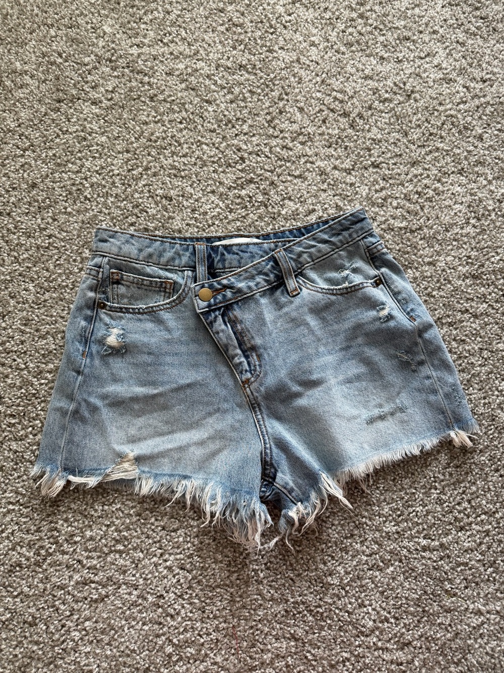 Altar'd State Light Blue Distressed Denim Cutoff Shorts